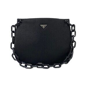 PRADA Black Canvas Shoulder Bag